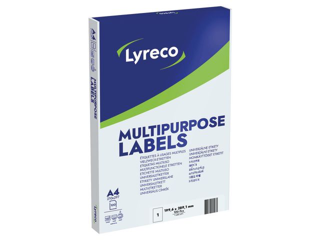 Etikett LYRECO 199.6x289.1mm 100/fp