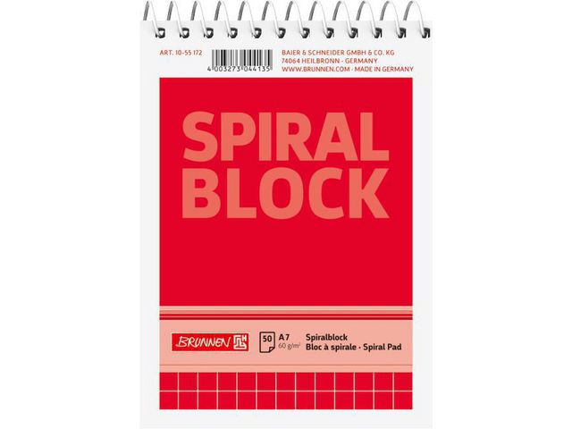 Spiralblock A7 60g 50 blad Rutat á (20st)