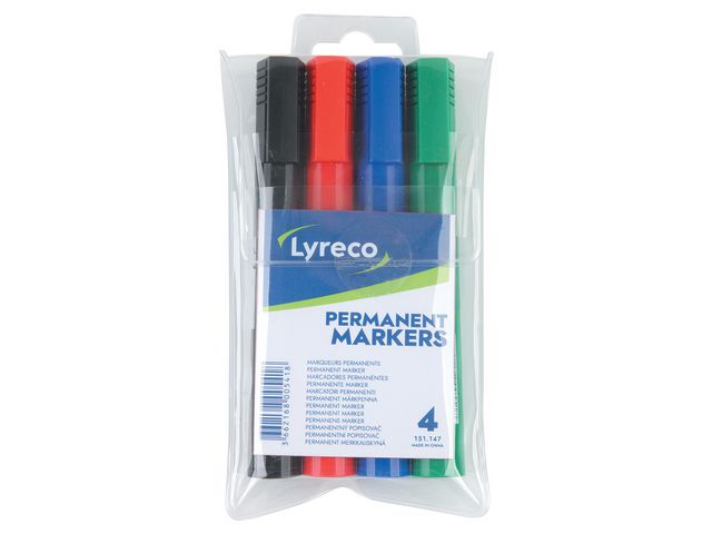 Märkpenna LYRECO 1-5mm sort färger 4/fp