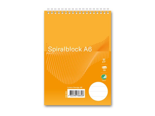Spiralblock FORMAT A6 60g 100bl linj á (10st)