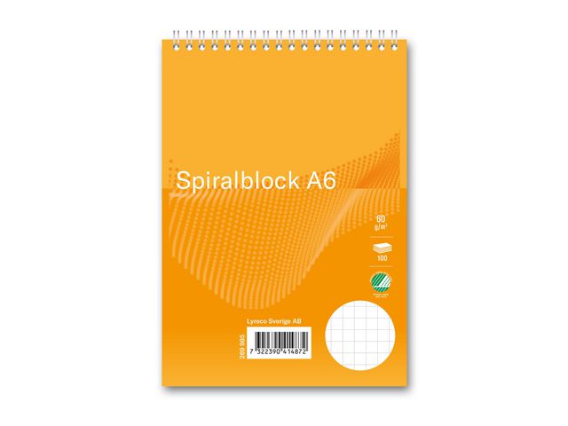 Spiralblock FORMAT A6 60g 100bl rut á (10st)