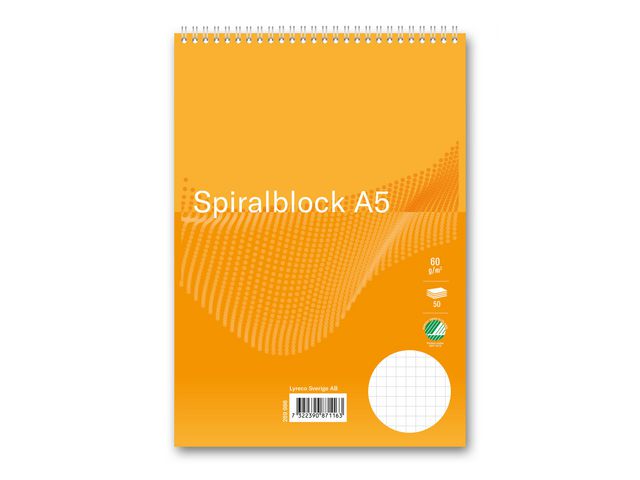 Spiralblock FORMAT A5 60g 50bl rut á (10st)