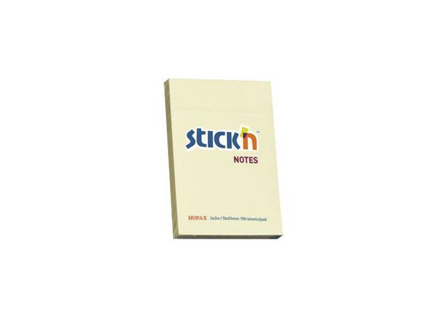 Notes STICK`N 51x76mm gul á (12st)